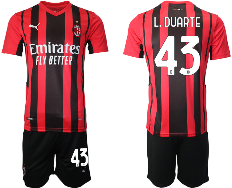 Men 2021-2022 Club AC Milan home red #43 Soccer Jersey